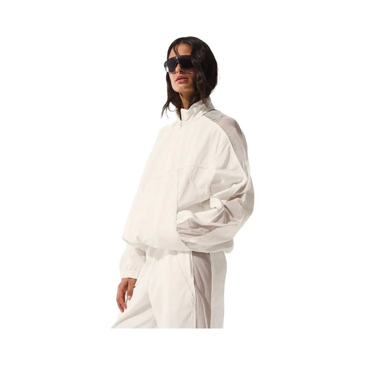 Alo Women's Origin Full-Zip Track Jacket - Ivory - HypeFly India View 1