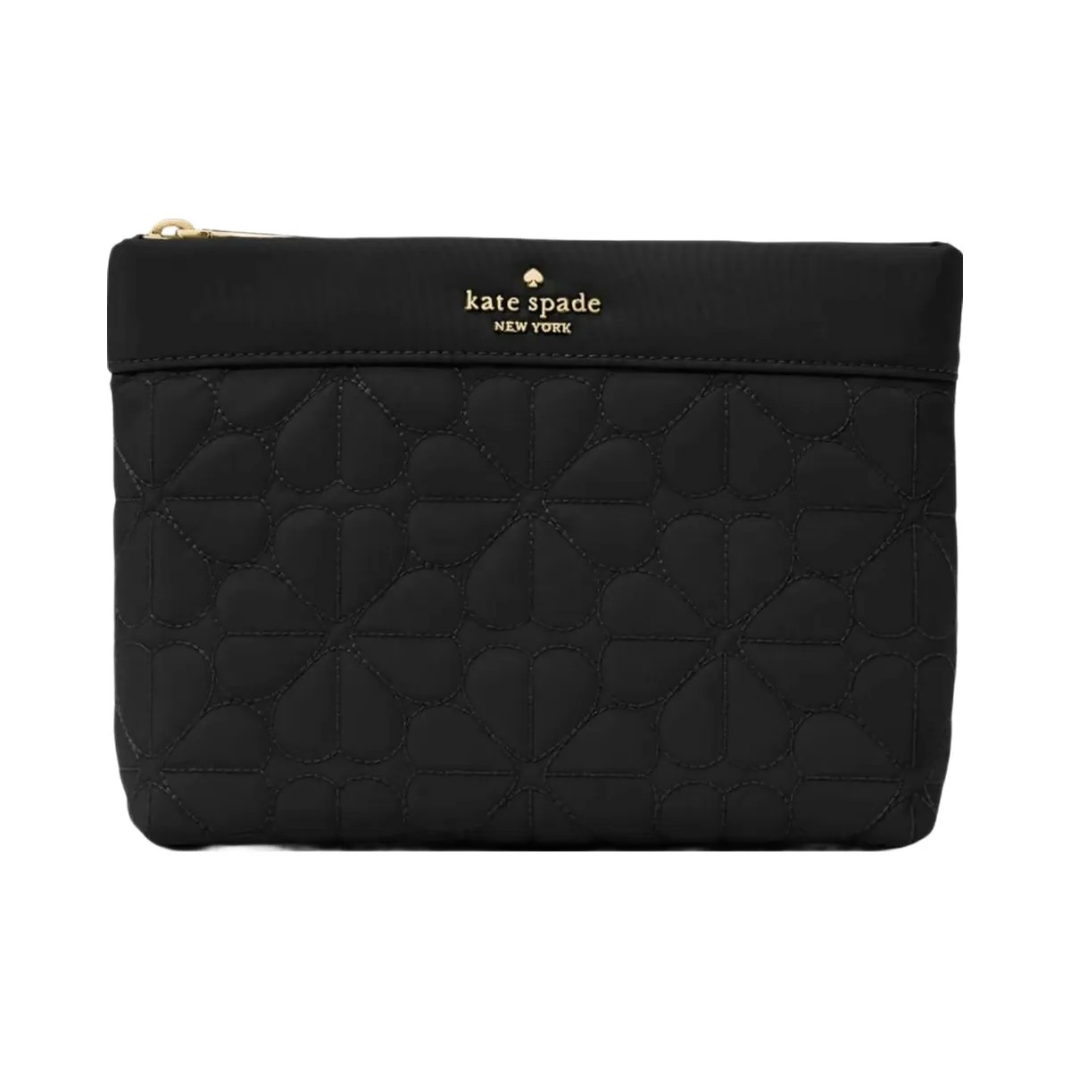 Kate Spade Flower Quilted Cosmetic Pouch Black - HypeFly India View 1