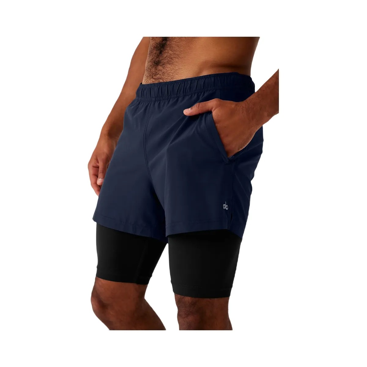 Alo Men's 5" Revival 2-in-1 Short - Navy/Black - HypeFly India View 3