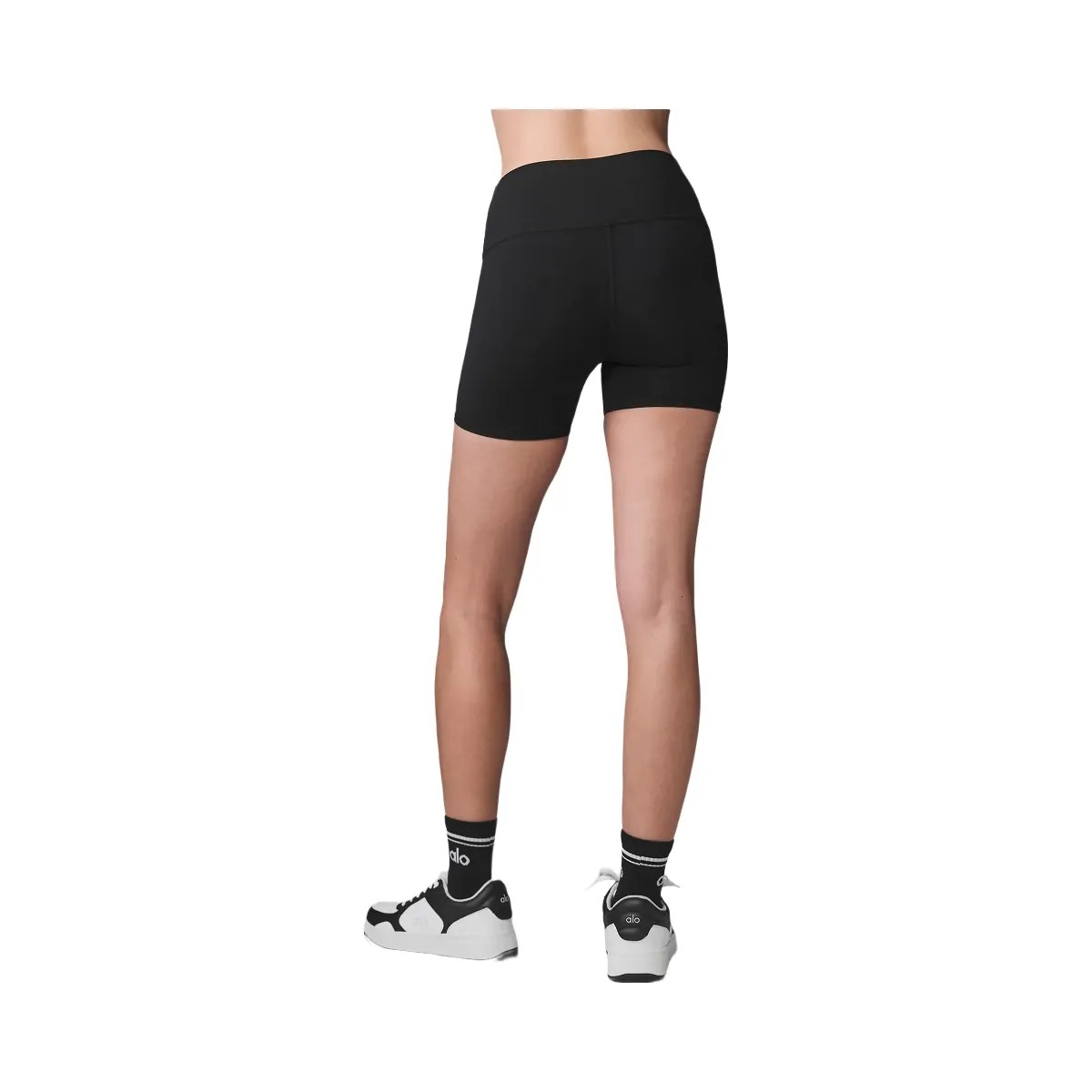 Alo Women's 5" Airbrush High-Waist Biker Short - Black - HypeFly India View 3