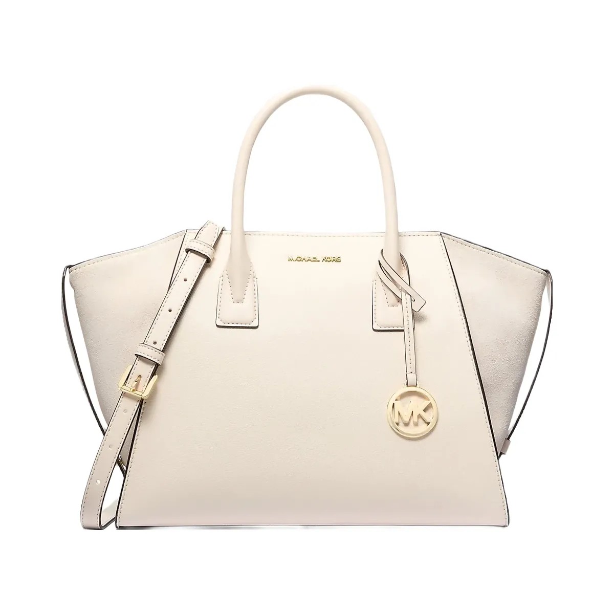 Michael Kors Avril Large Leather and Suede Satchel Lt Cream - HypeFly India View 1