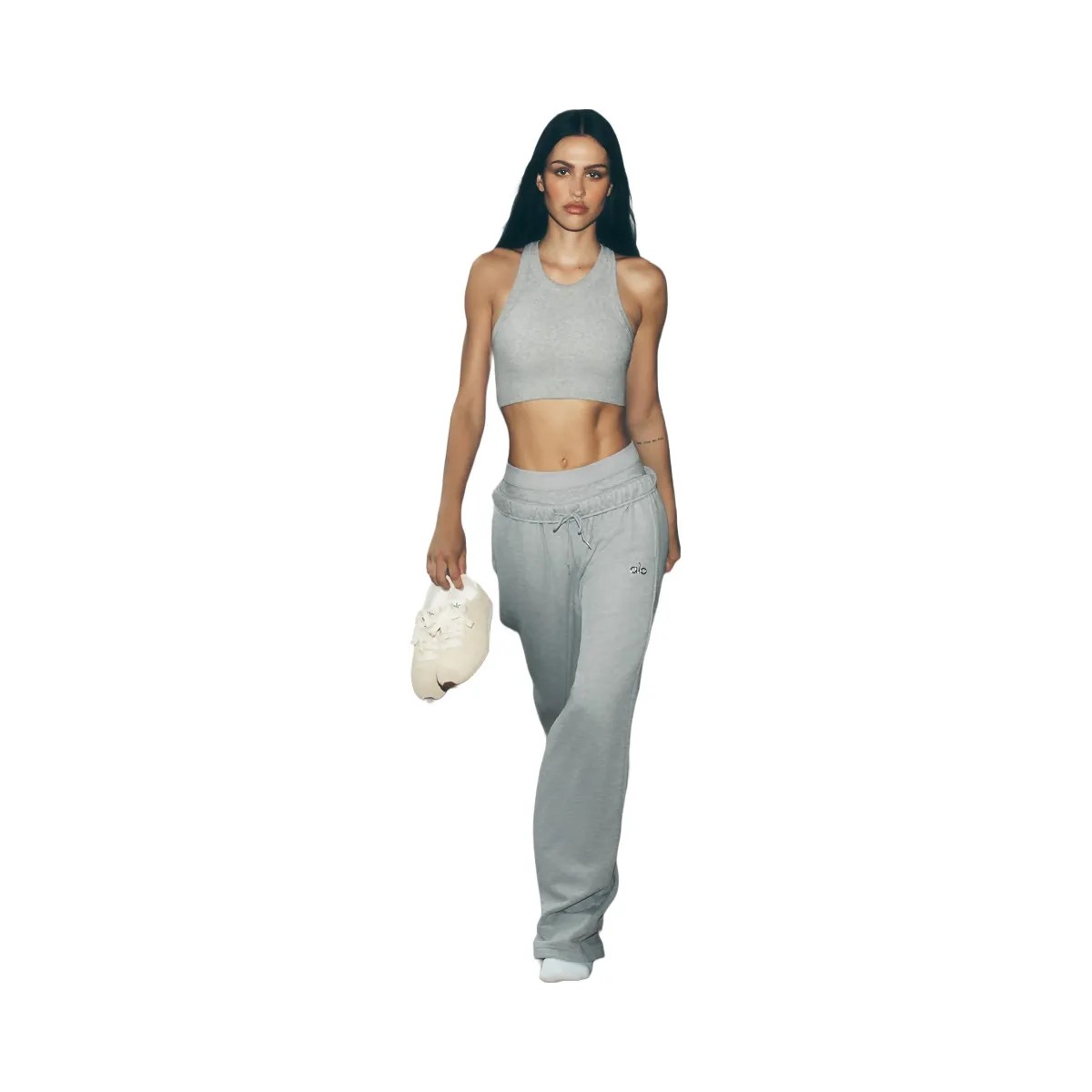Alo Women's Accolade Straight Leg Sweatpant - Athletic Heather Grey - HypeFly India View 5