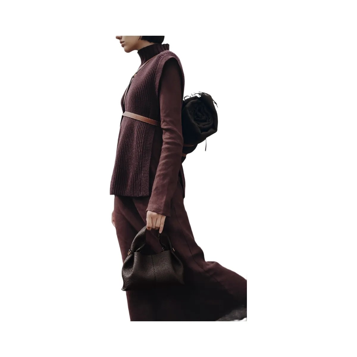 Polene Numero Neuf Mini Textured Ebony - HypeFly India View 4