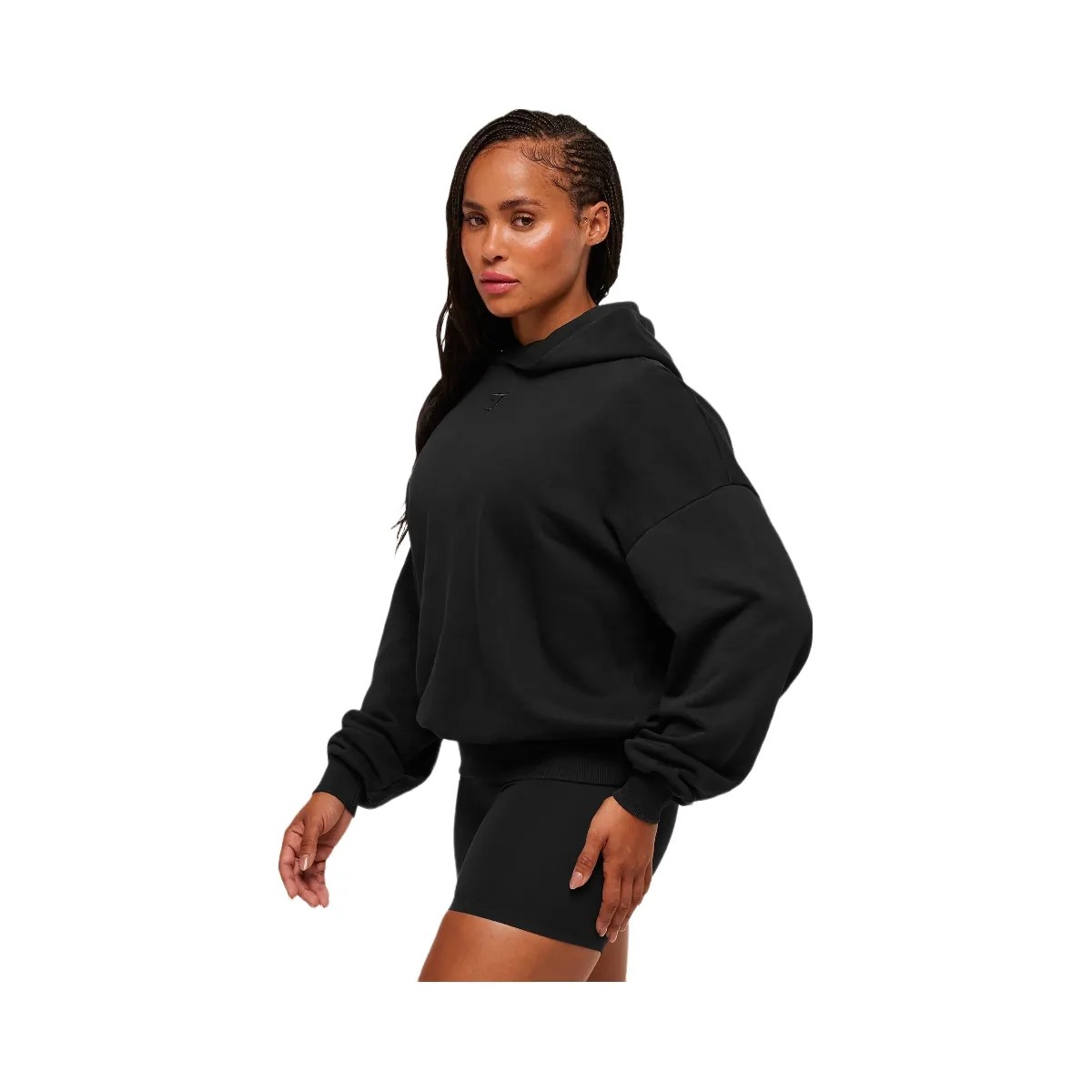 Gymshark Power Washed Oversized Hoodie - Black/Acid Wash Small Ball - HypeFly India View 2