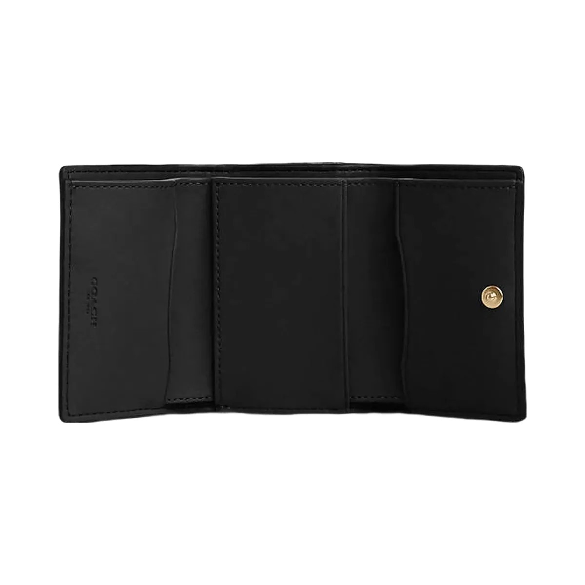 Coach Micro Wallet In Signature Canvas Signature Canvas-Gold-Walnut-Black - HypeFly India View 1