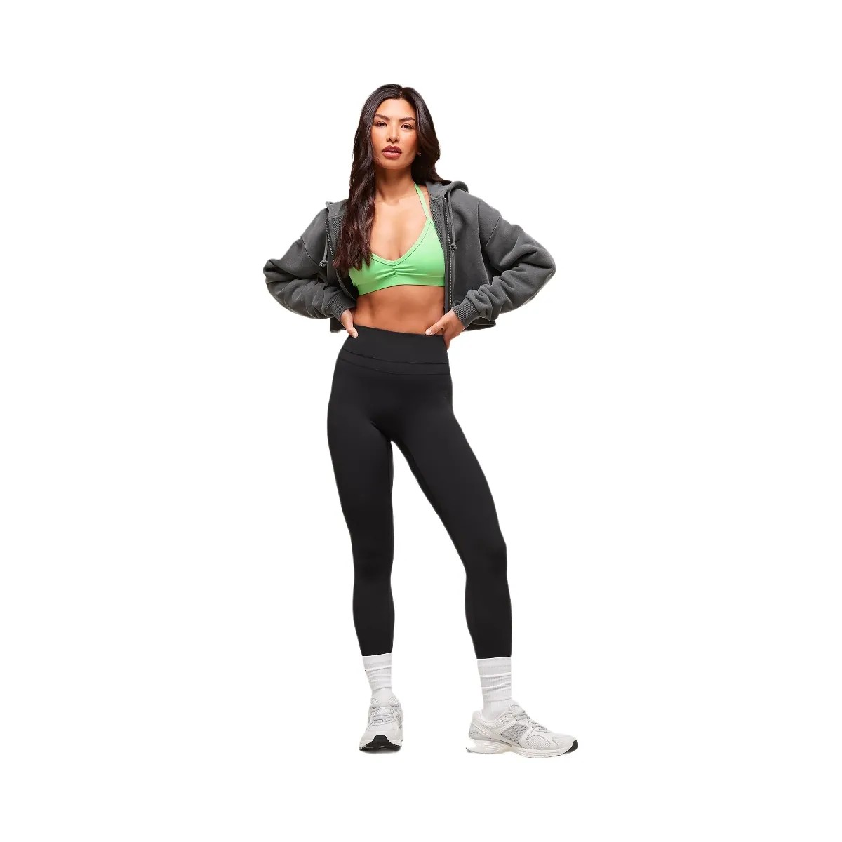 Gymshark Minimal Halterneck Sports Bra - Active Green - HypeFly India View 6