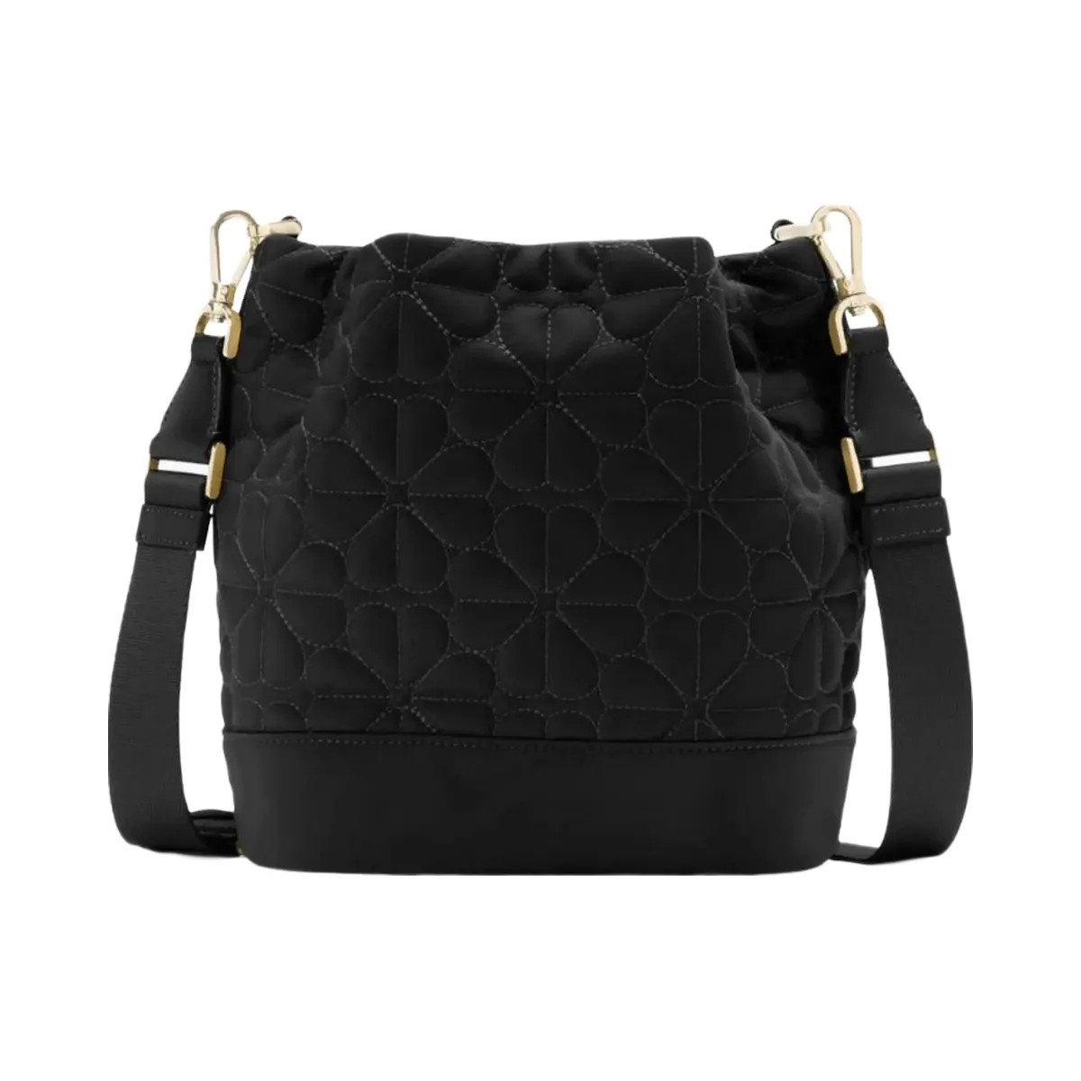 Kate Spade Flower Quilted Fabric Bucket Bag Black - HypeFly India View 5