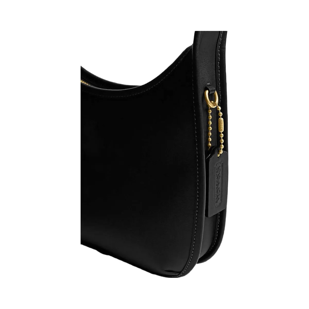 Coach Curve Zip Bag Patent Leather-Brass-Black - HypeFly India View 3