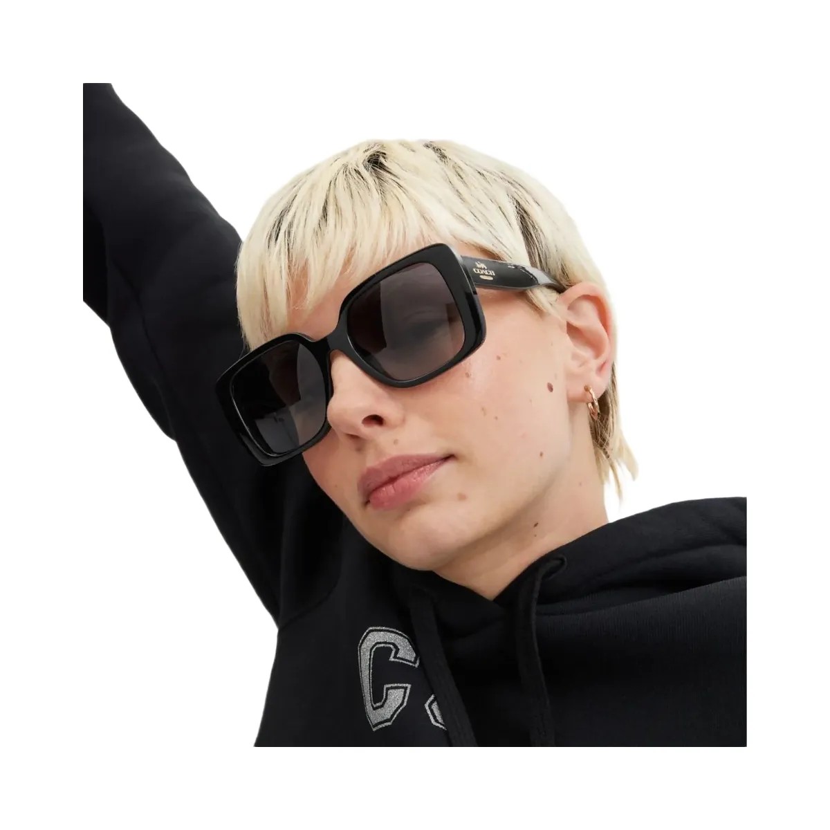 Coach Oversized Square Sunglasses Black - HypeFly India View 1