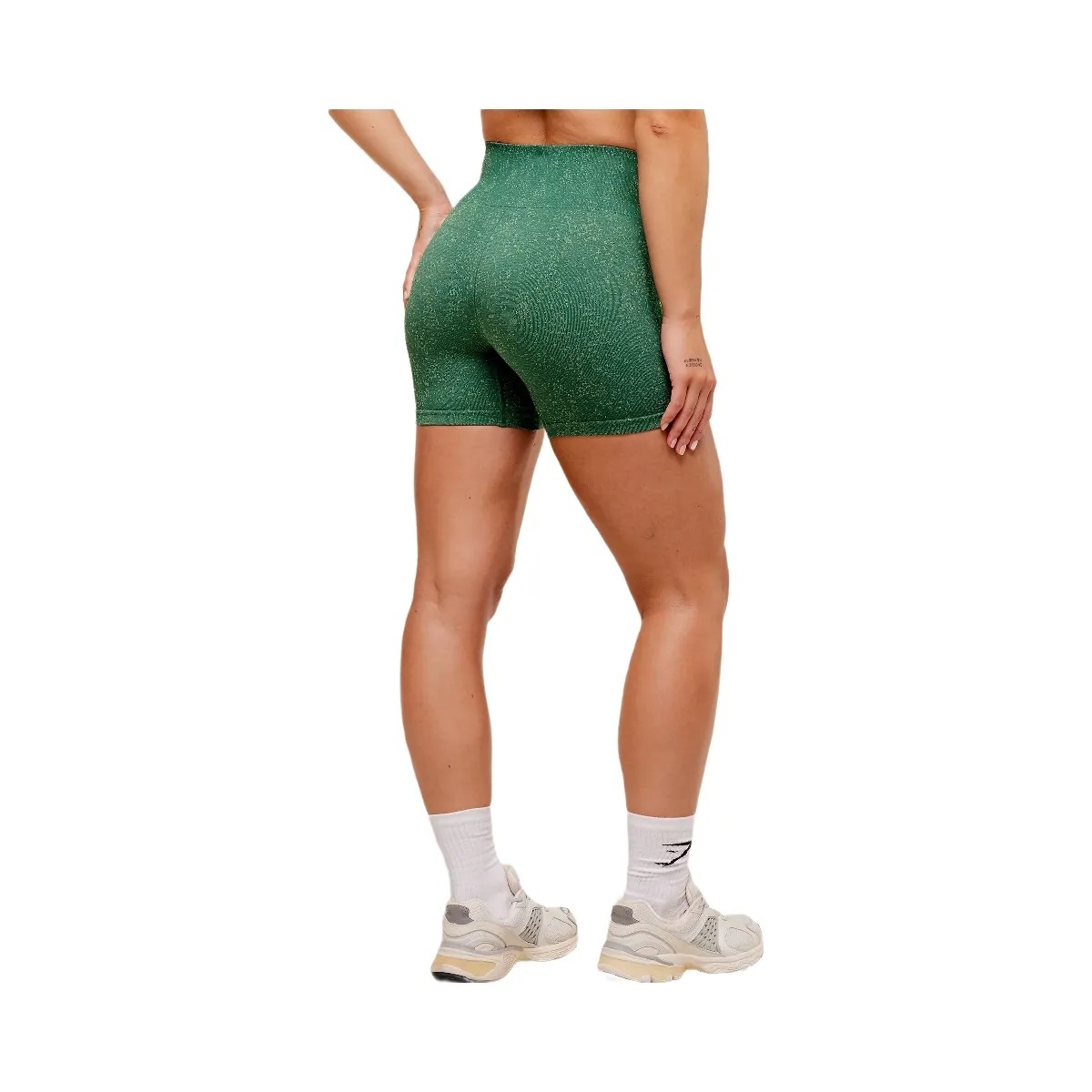 Gymshark Adapt Fleck x Whitney Seamless Shorts - Lift Green/Clay Green - HypeFly India View 3