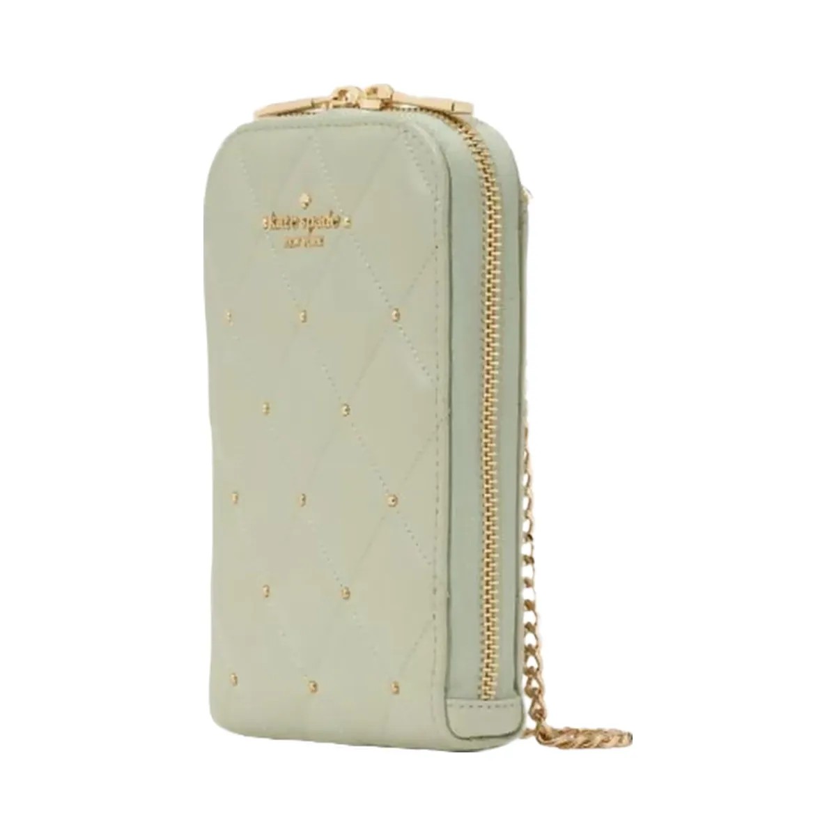 Kate Spade Carey Quilted Studded Phone Chain Crossbody Sage Bundle - HypeFly India View 3