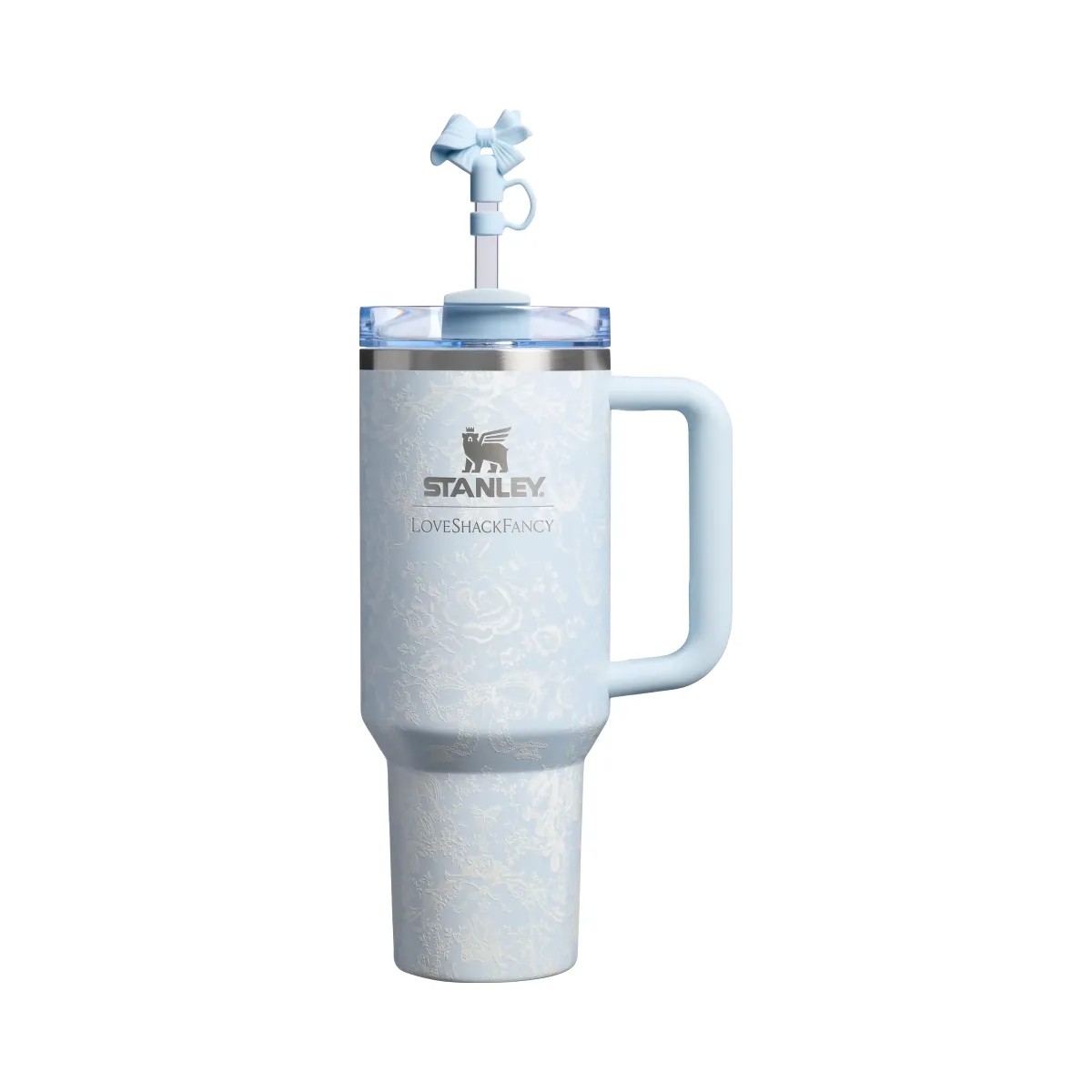 Stanley Stanley 1913 x LoveShackFancy Holiday Quencher H2.0 FlowState Tumbler (40OZ) Toscana Toile Alpine Blue - HypeFly India View 1