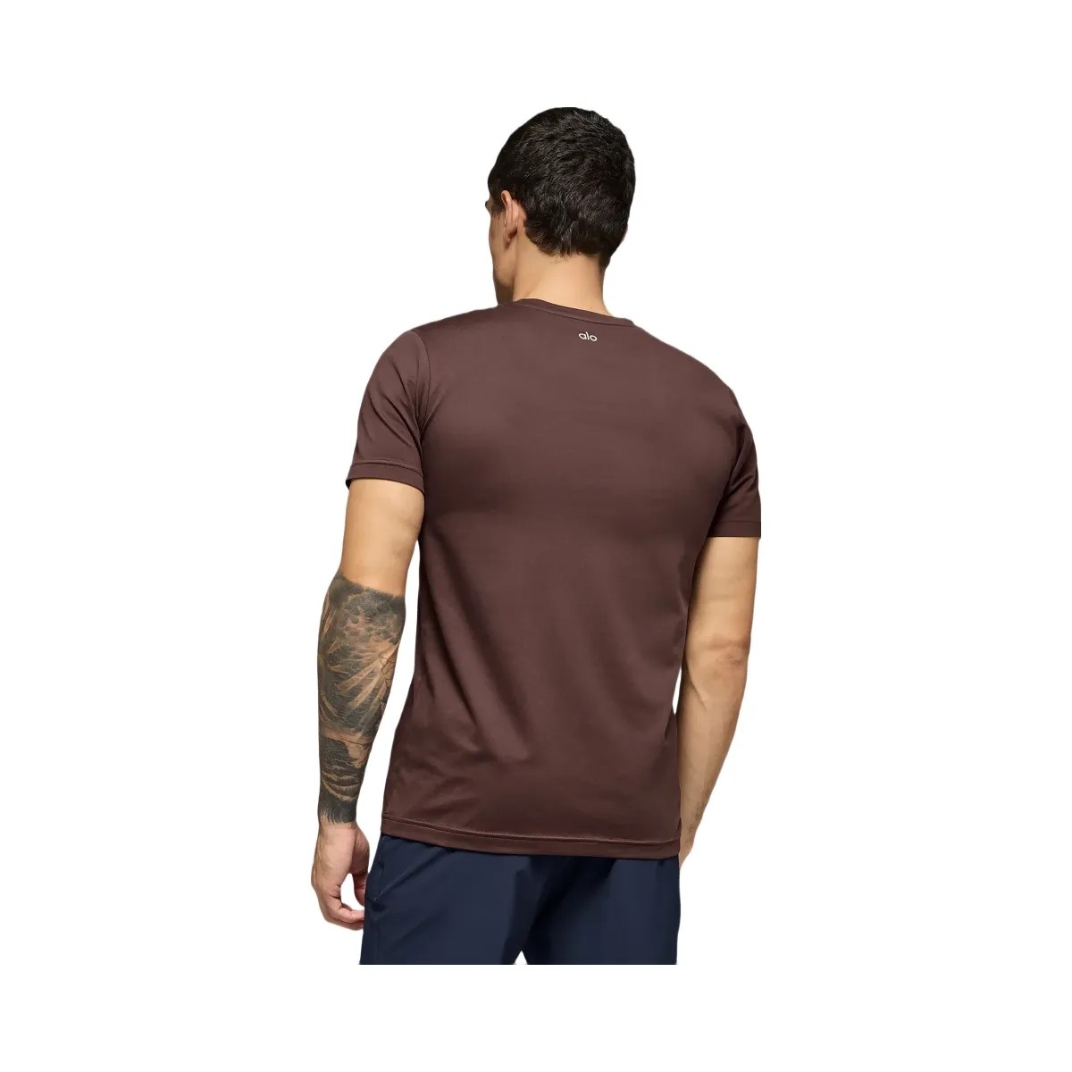 Alo Men's Conquer Reform Crewneck Short Sleeve - Brownstone - HypeFly India View 3