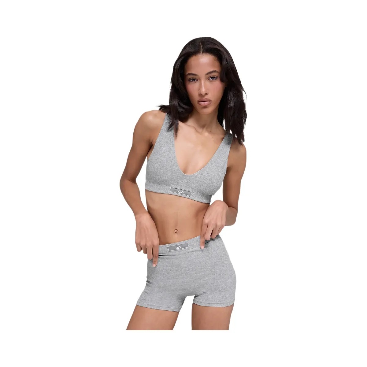 Alo Women's soft Sincere Bra - Athletic Heather Grey - HypeFly India View 3