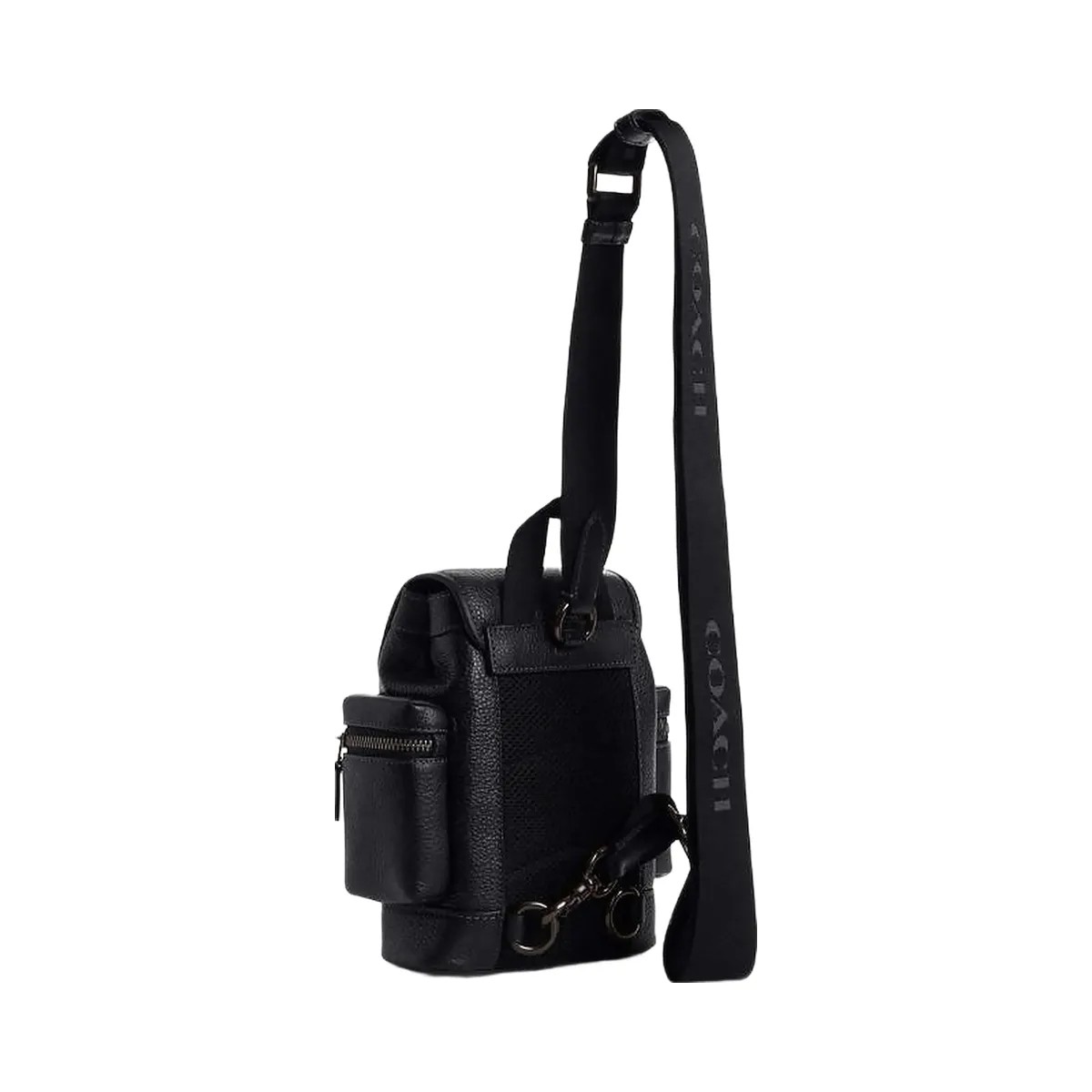 Coach Sprint Sling Pack Pebbled Leather-Black Copper-Black - HypeFly India View 3