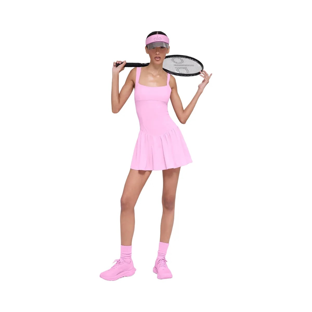 Alo Women's soft Break Point Tennis Dress - Candy Heart Pink - HypeFly India View 4