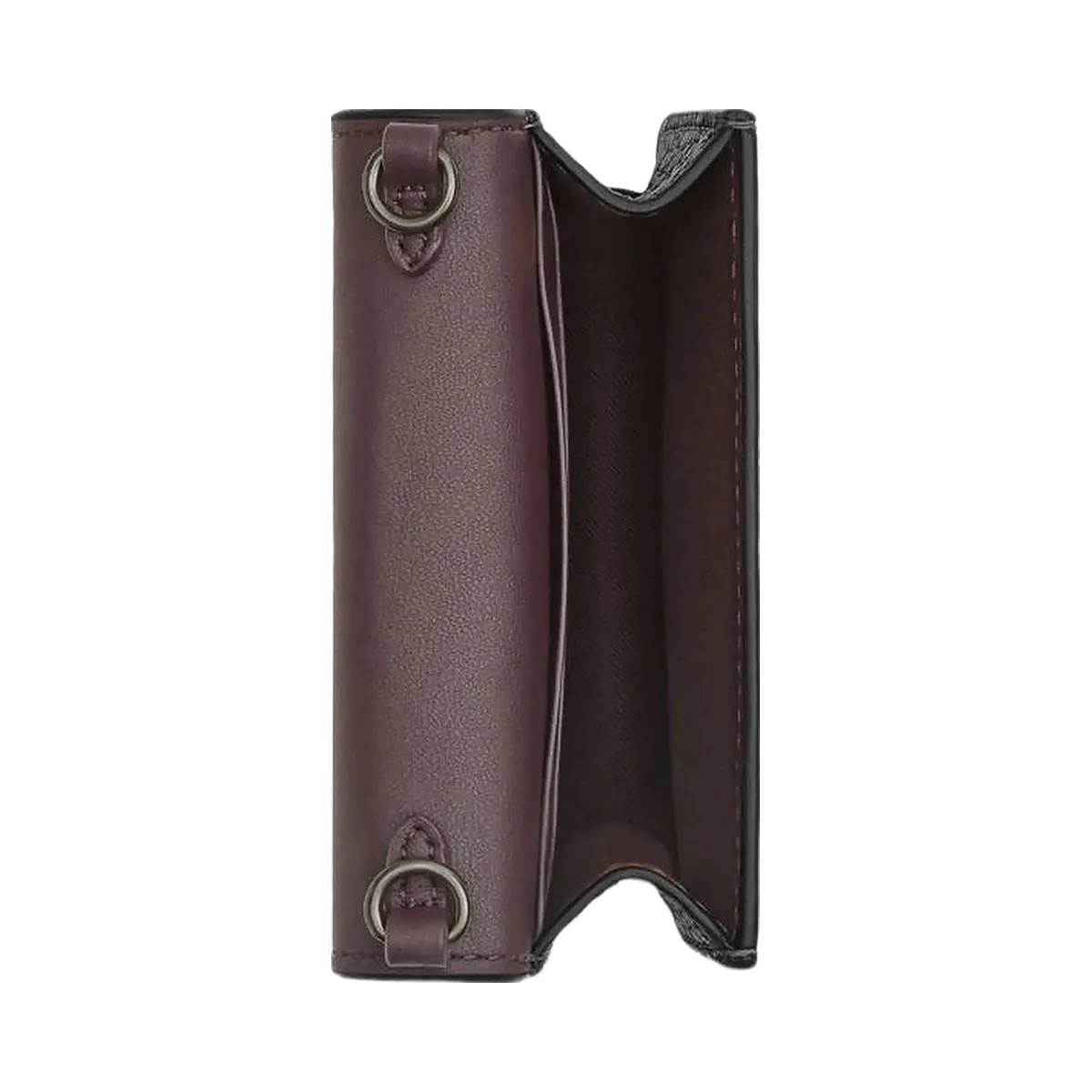 Coach Mini Wallet On A Chain With Rivets Pebbled Leather-Gunmetal-Black Multi - HypeFly India View 2
