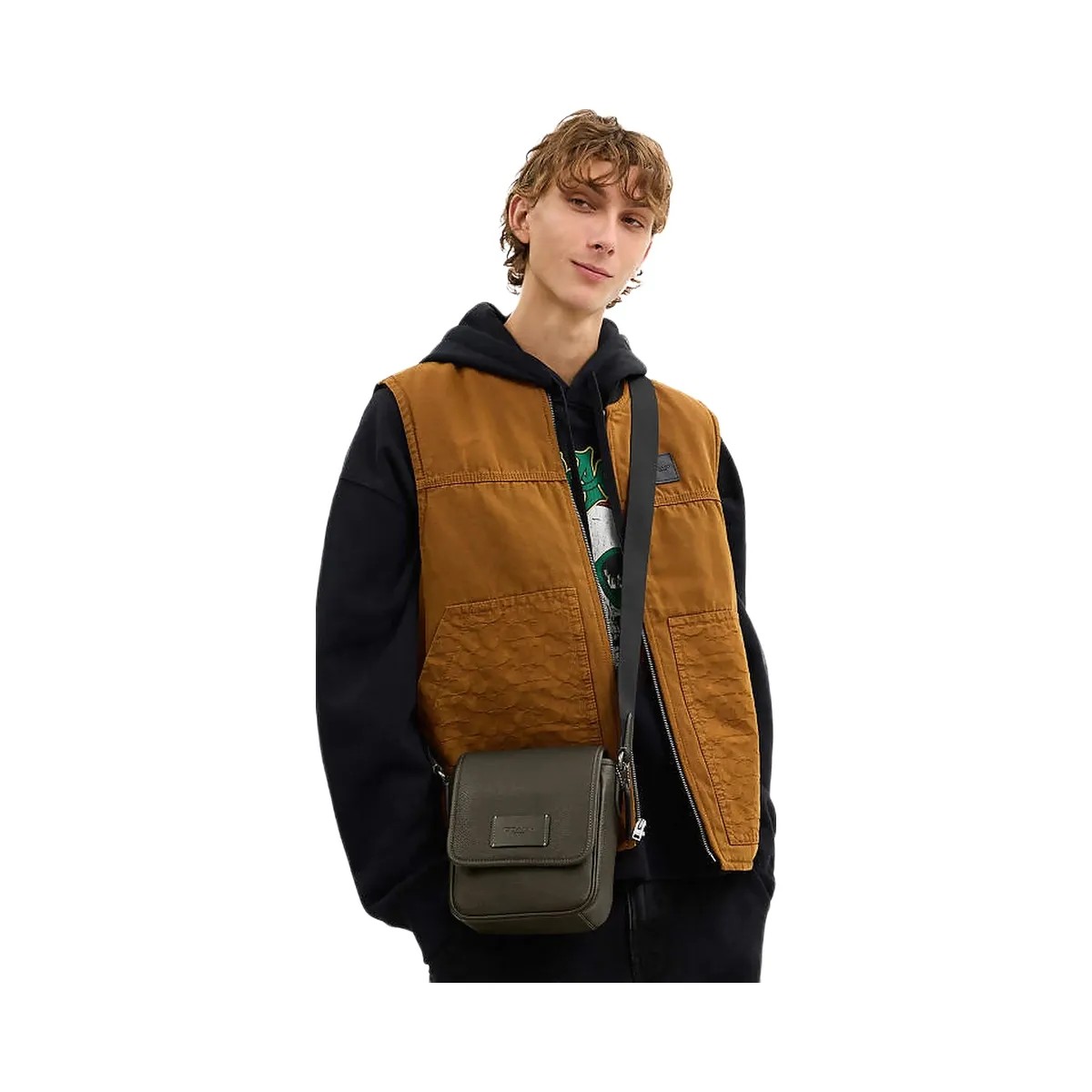 Coach Lucas Crossbody Bag Pebbled Leather-Qb-Uniform Green - HypeFly India View 2