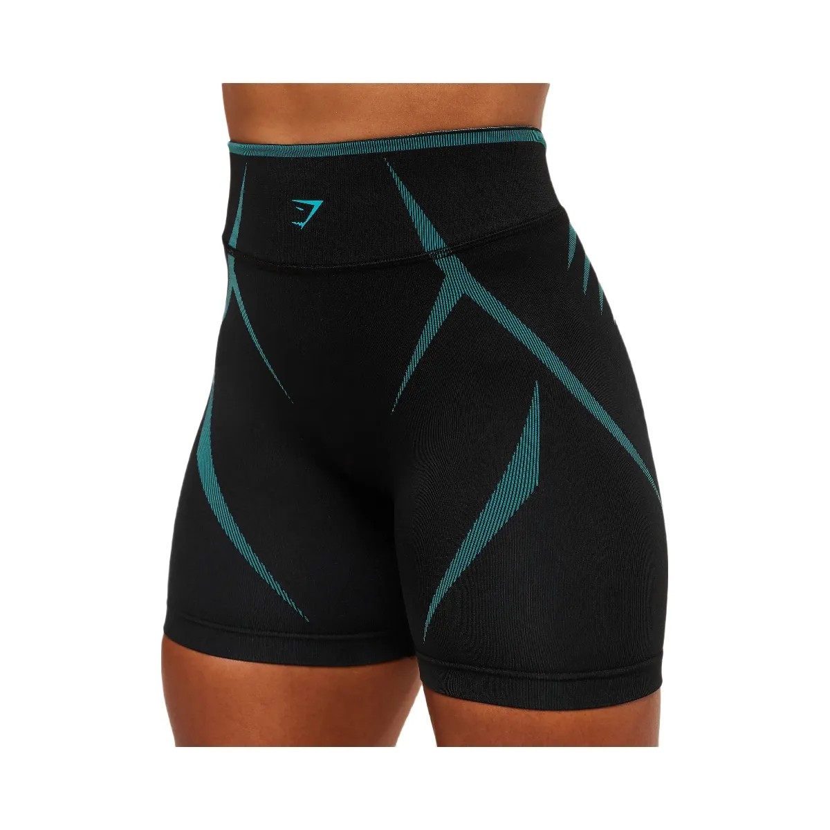 Gymshark Apex Lift Seamless Short - Black/Brand Blue - HypeFly India View 6