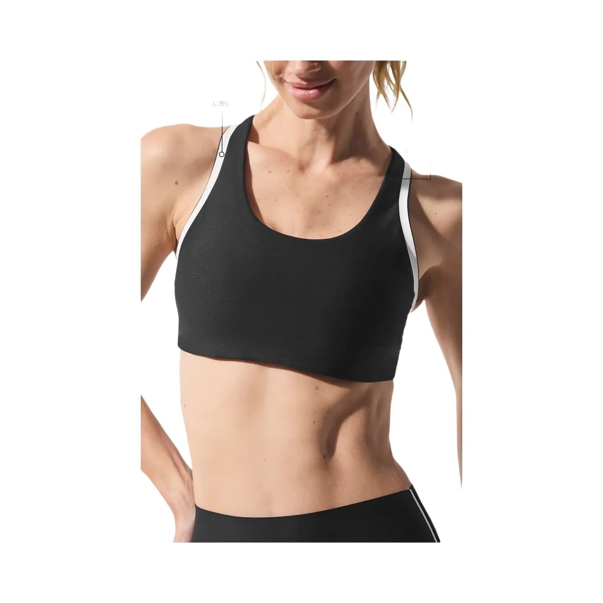 Alo Women's Airlift Super Sleek Contrast Bra - Black/White - HypeFly India View 2