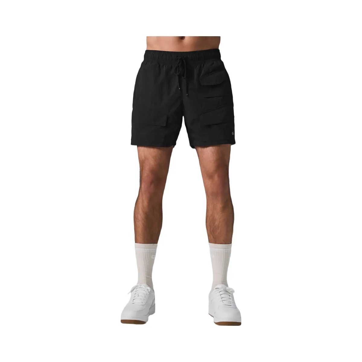 Alo Men's 7" Crinkle Nylon Excursion Cargo Short - Black - HypeFly India View 3