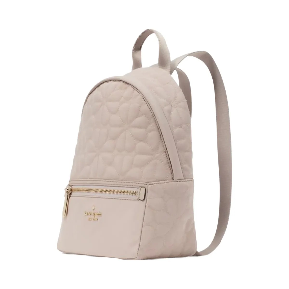Kate Spade Flower Quilted Fabric Small Backpack Cozy Grey - HypeFly India View 3