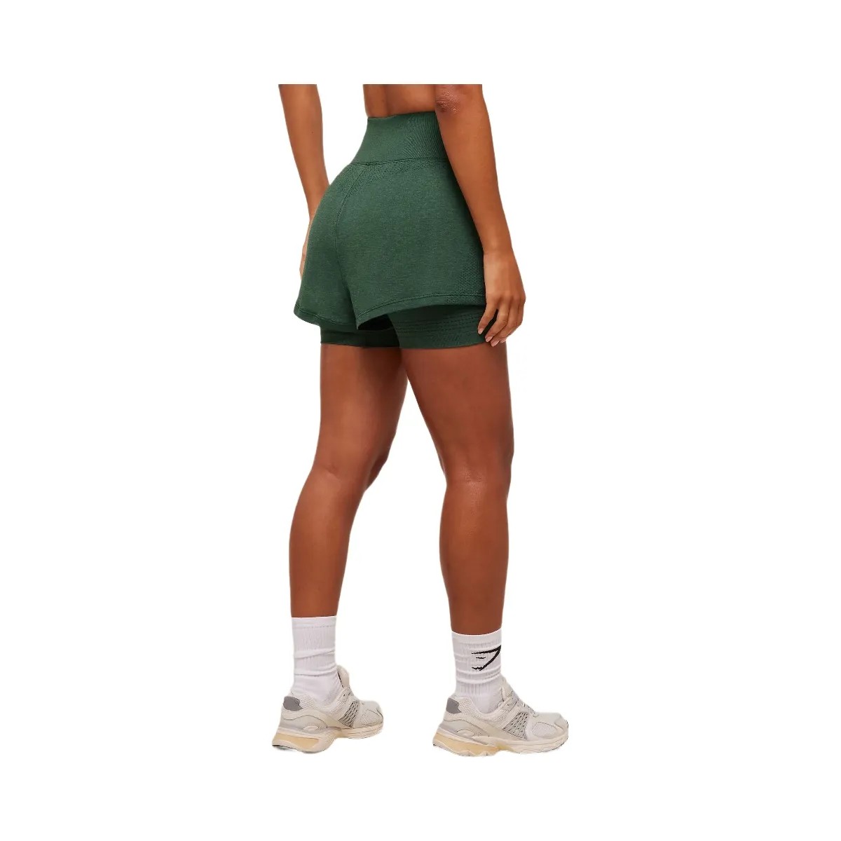 Gymshark Vital 2-in-1 Shorts - Obsidian Green Marl - HypeFly India View 3