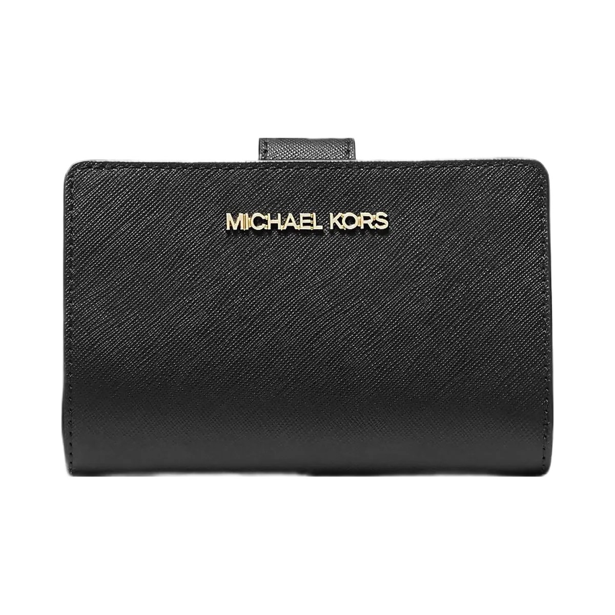 Michael Kors Medium Crossgrain Leather Wallet Black - HypeFly India View 1