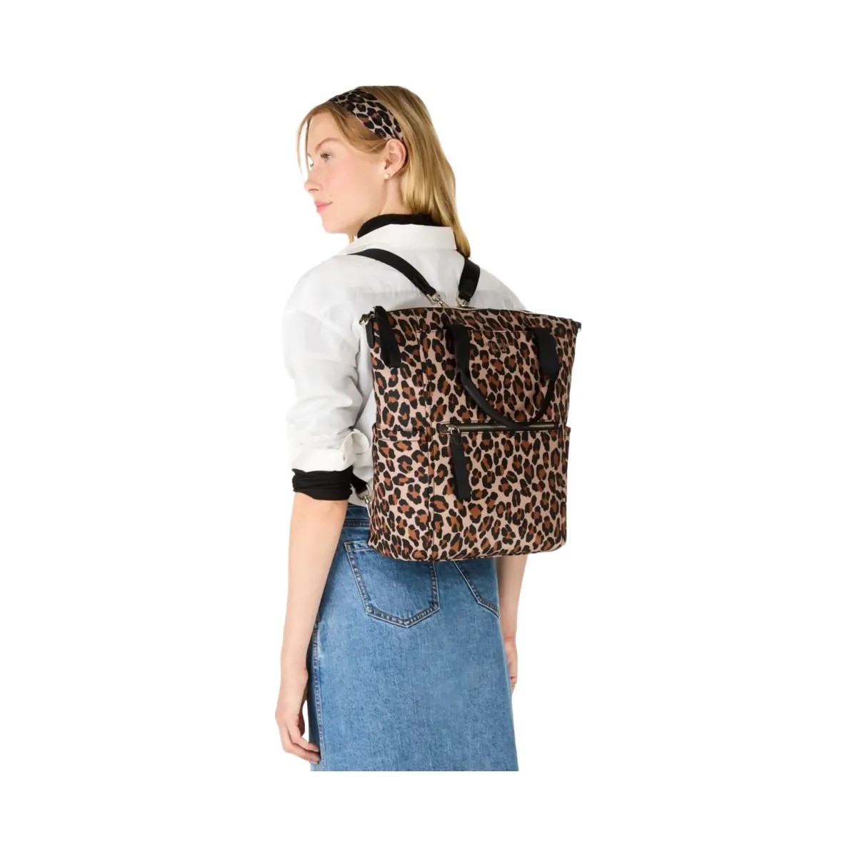 Kate Spade Chelsea Spotted Leopard Large Convertible Backpack Brown Multi - HypeFly India View 3