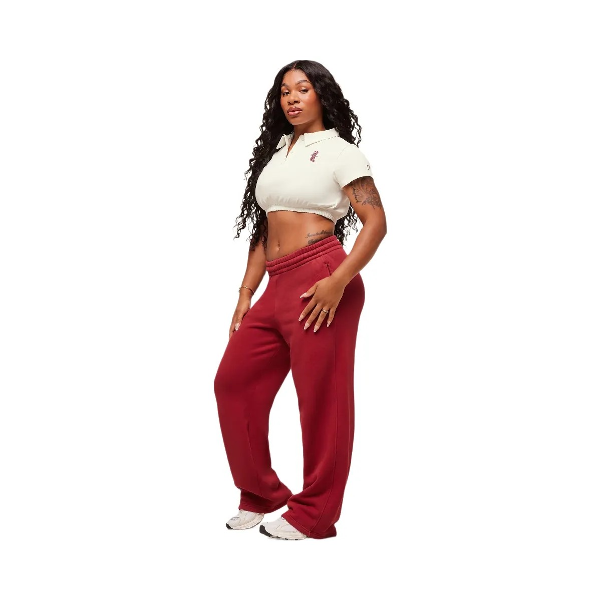 Gymshark x Analis Cropped Polo - Soft White - HypeFly India View 3