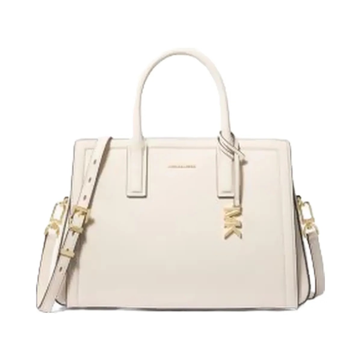 Michael Kors Laila Medium Leather Satchel Lt Cream - HypeFly India View 1