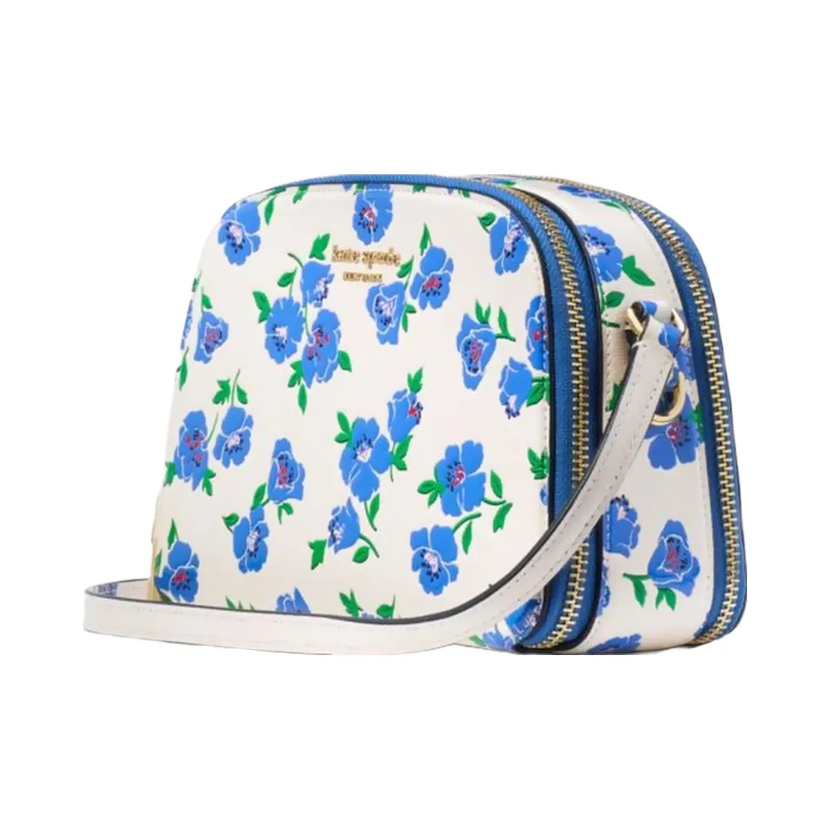 Kate Spade Devin Springtime Blooms Double Zip Dome Crossbody Cream Multi - HypeFly India View 1