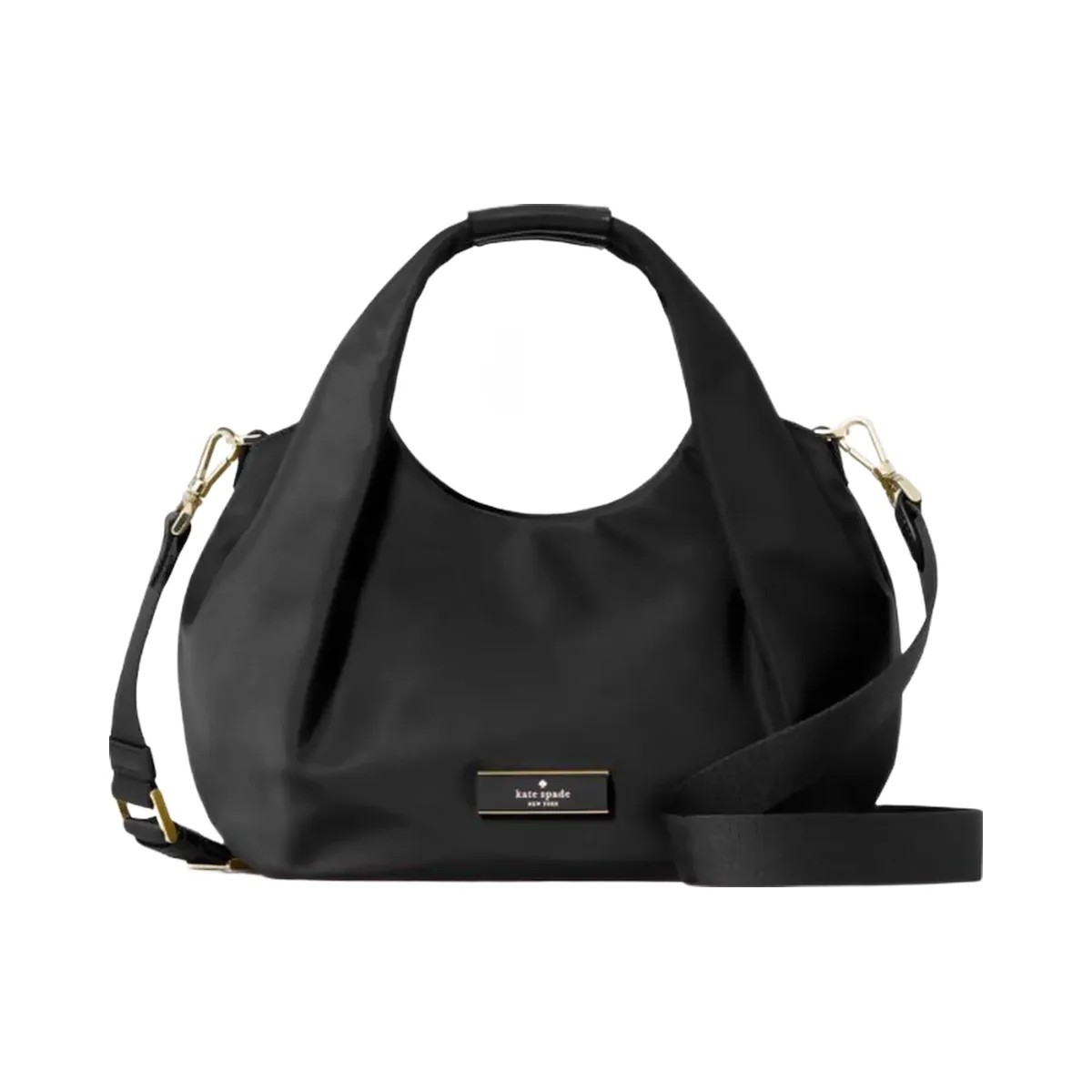 Kate Spade Carter Nylon Small Pleated Crossbody Black - HypeFly India View 1