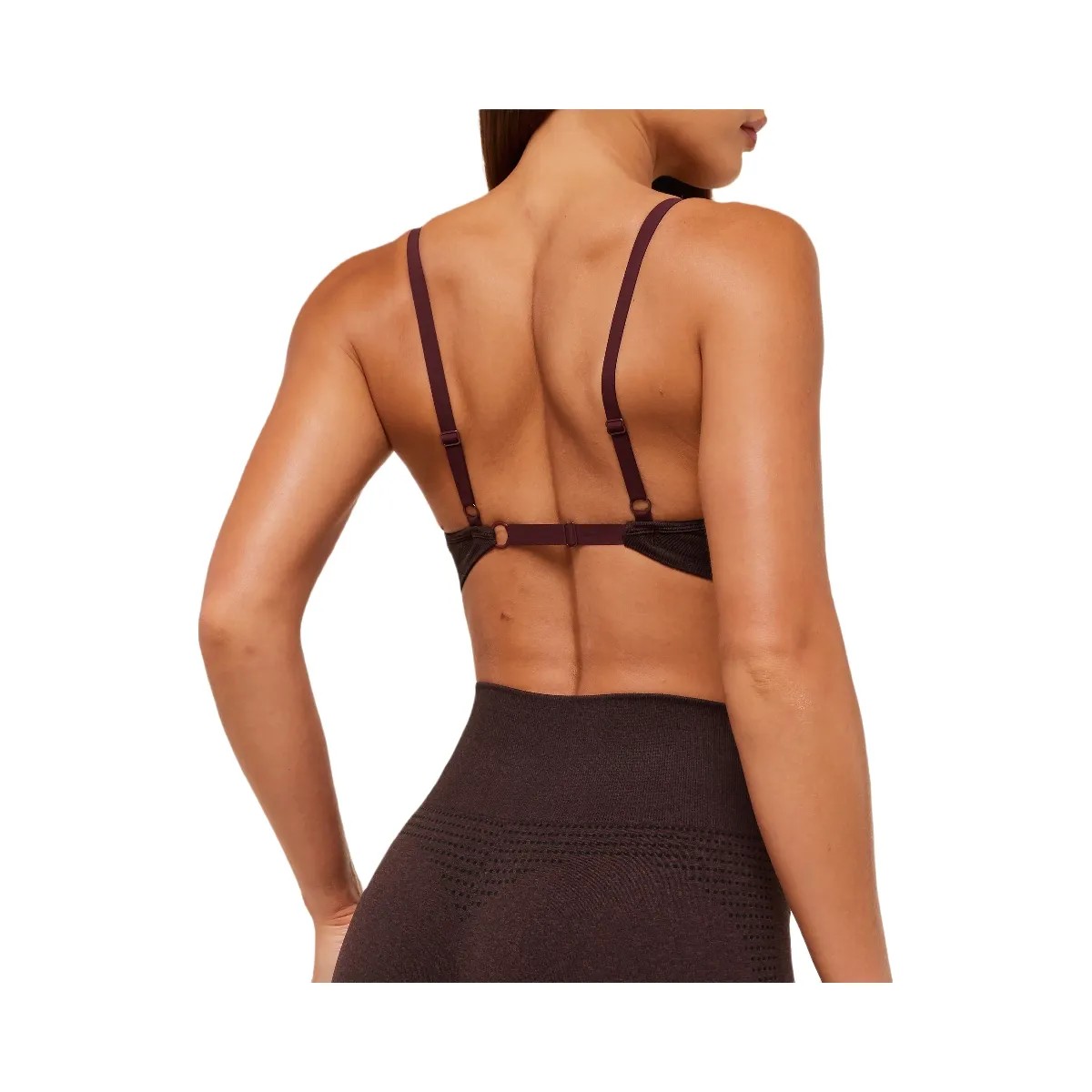 Gymshark Vital Sports Bra - Rich Maroon/Marl - HypeFly India View 5