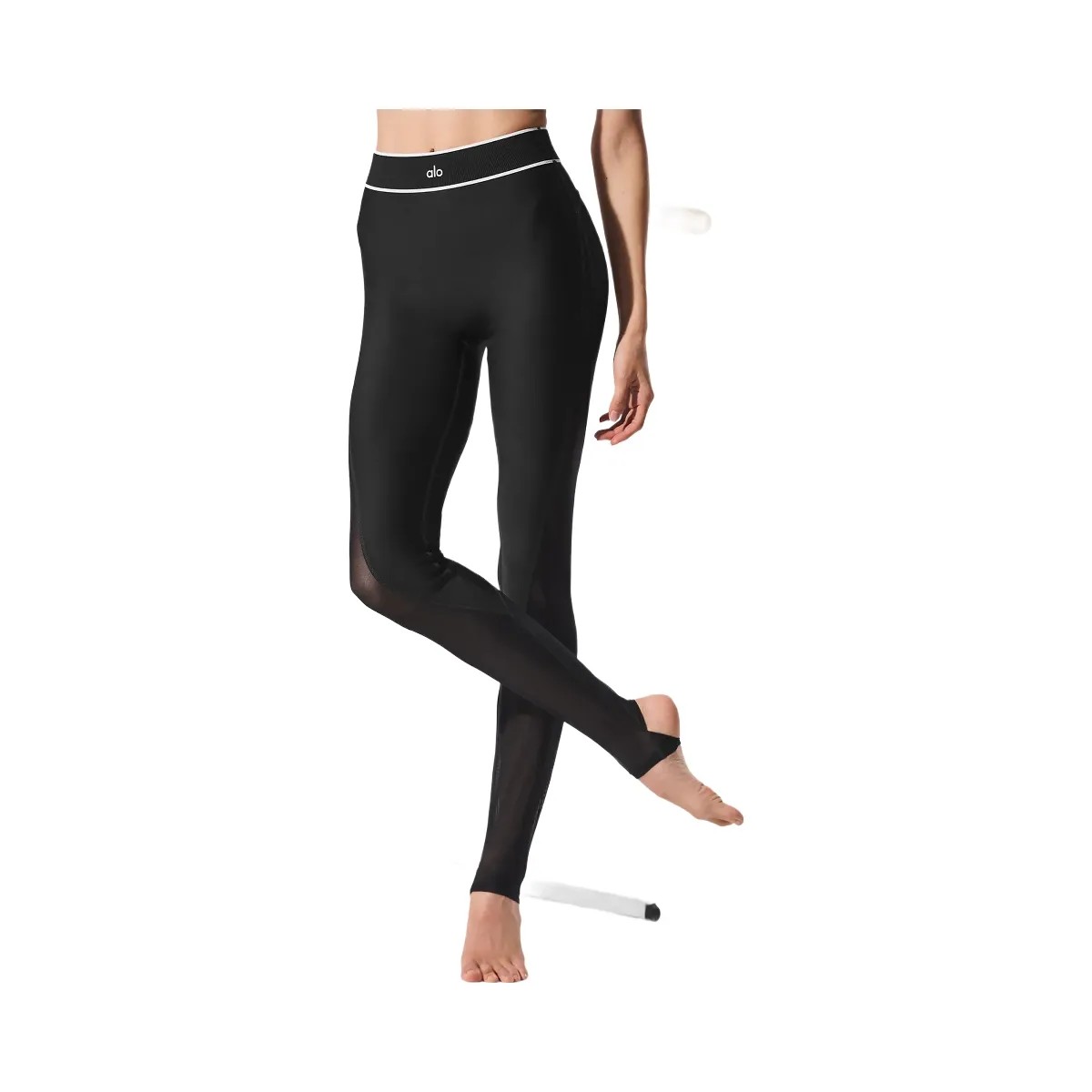 Alo Women's Airlift Mesh High-Waist Darling Stirrup Legging - Black - HypeFly India View 1