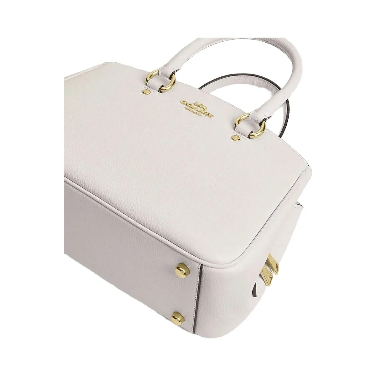 Coach Savannah Small Carryall Bag Pebbled Leather-Gold-Chalk - HypeFly India View 4