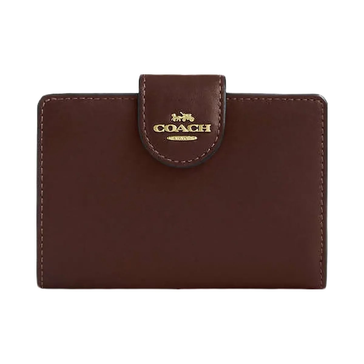 Coach Medium Corner Zip Wallet Calf Leather-Gold-Maple - HypeFly India View 1
