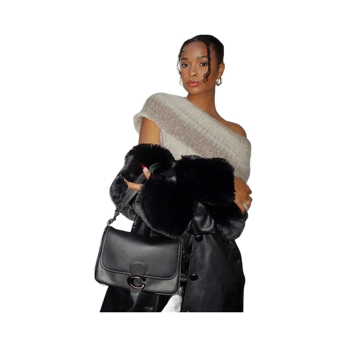 Coach Soft Tabby Shoulder Bag Smooth Leather-Brass-Ivory - HypeFly India View 3