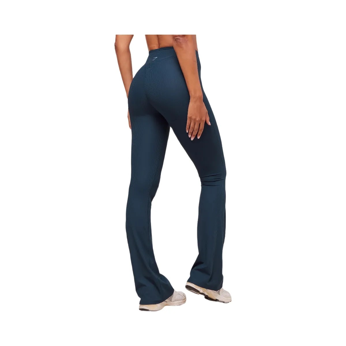 Gymshark Ribbed Flared Legging - Navy - HypeFly India View 2