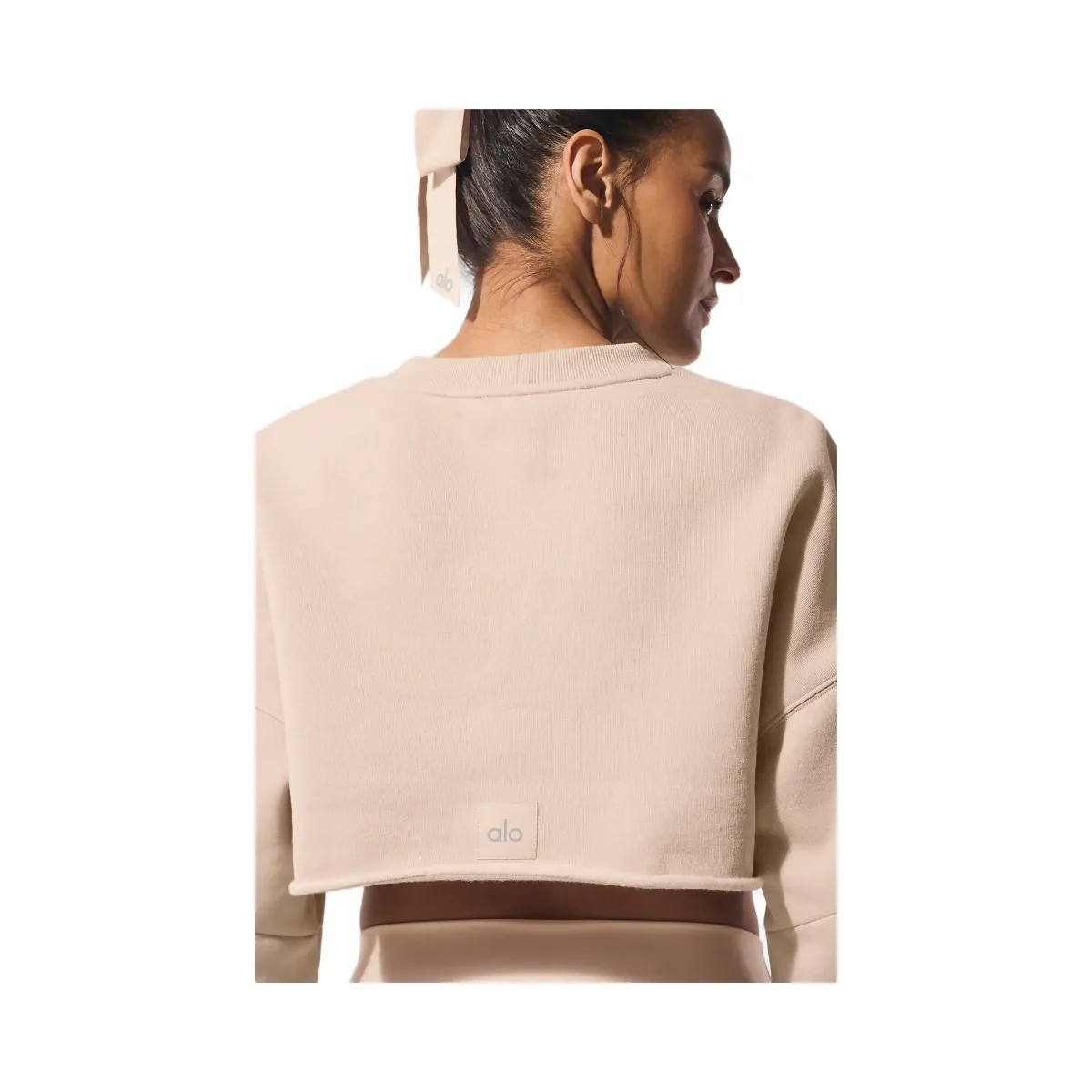 Alo Women's Extreme Cropped Pullover - Macadamia - HypeFly India View 4