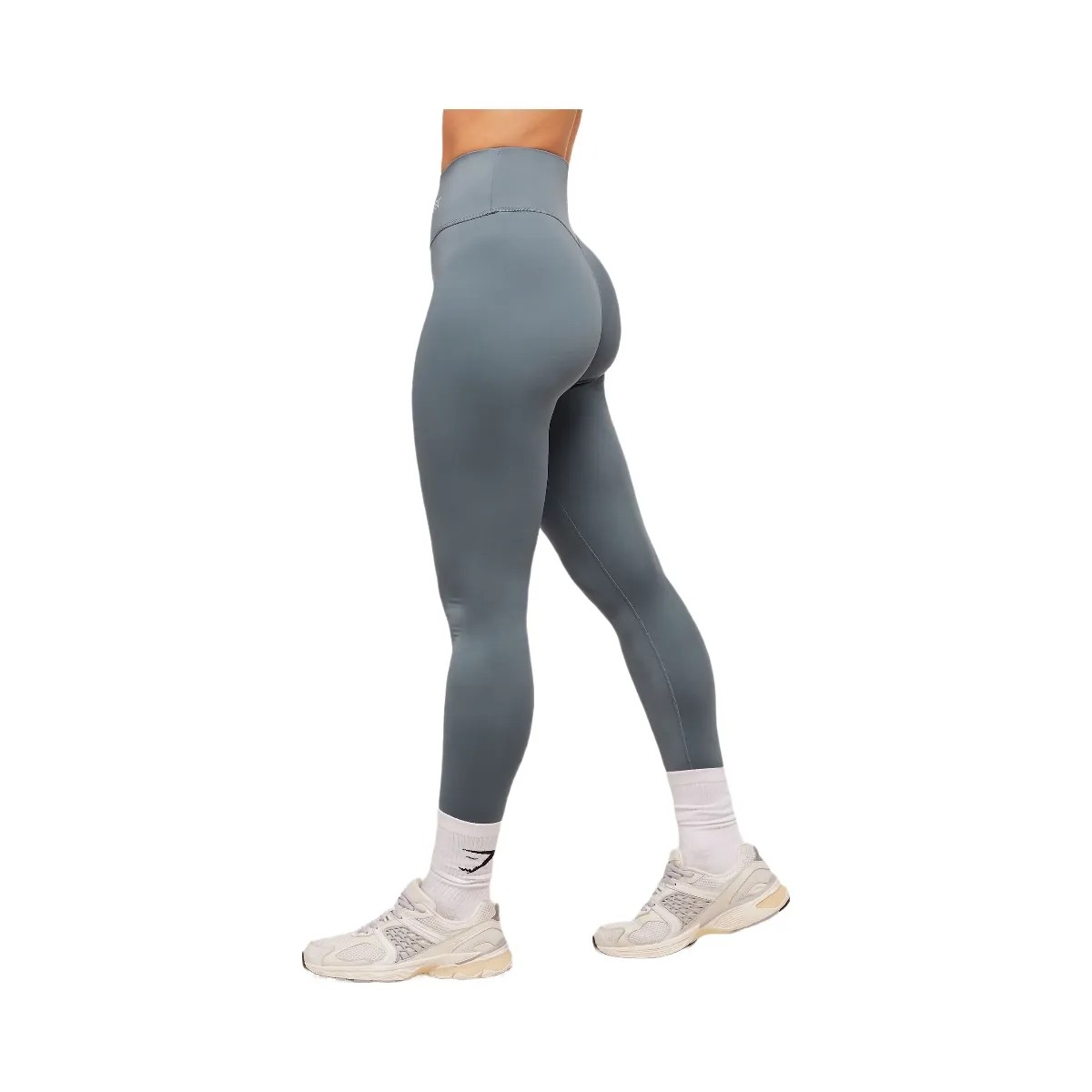 Gymshark Wordmark Waistband Leggings - Iron Blue - HypeFly India View 2