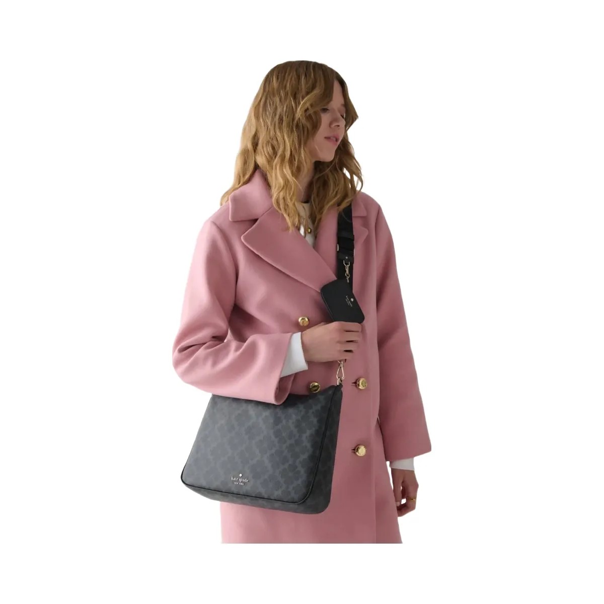 Kate Spade Flower Large Crossbody With Pouch Black - HypeFly India View 2