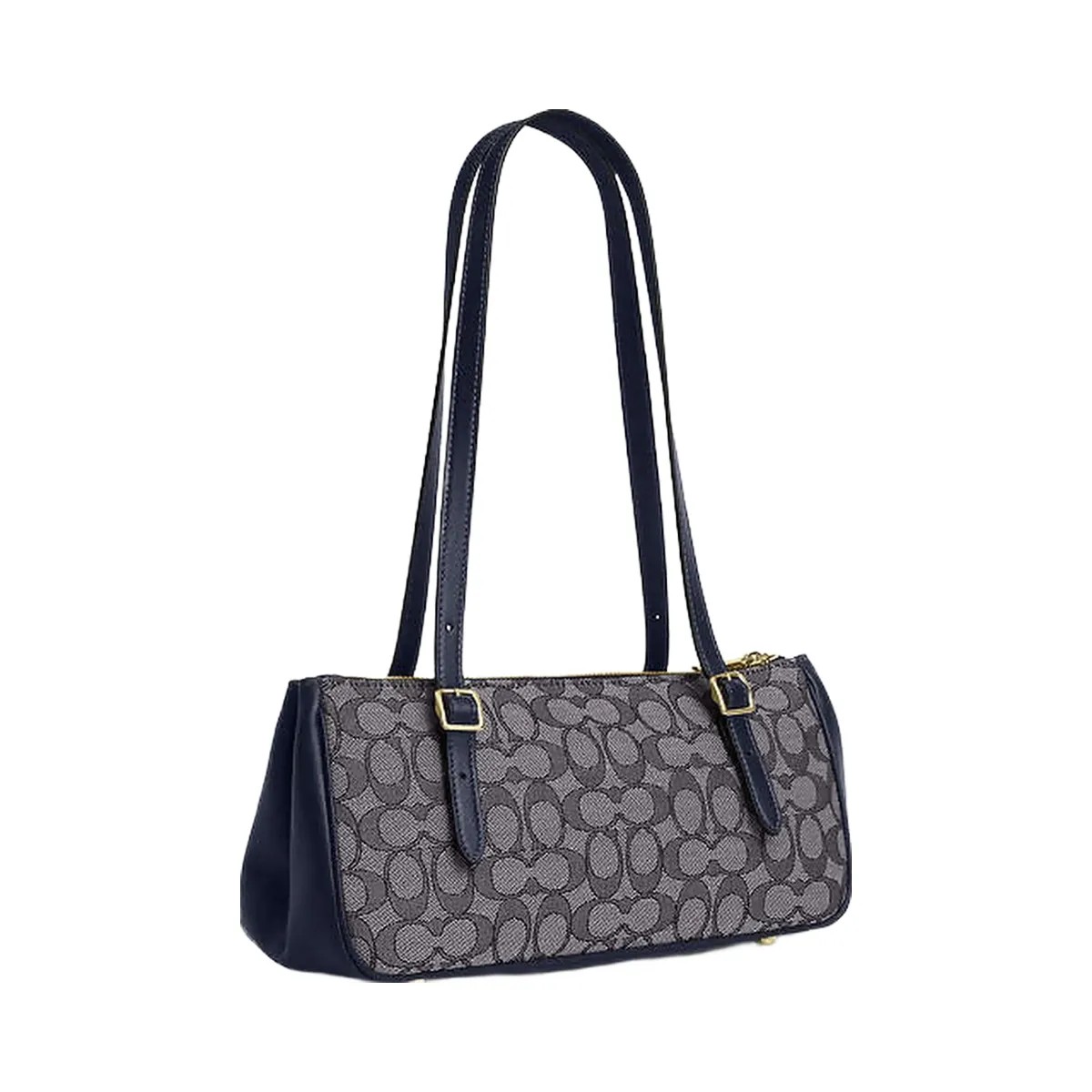 Coach Asher Shoulder Bag In Signature Jacquard Signature Jacquard-Gold-Navy-Midnight Navy - HypeFly India View 3