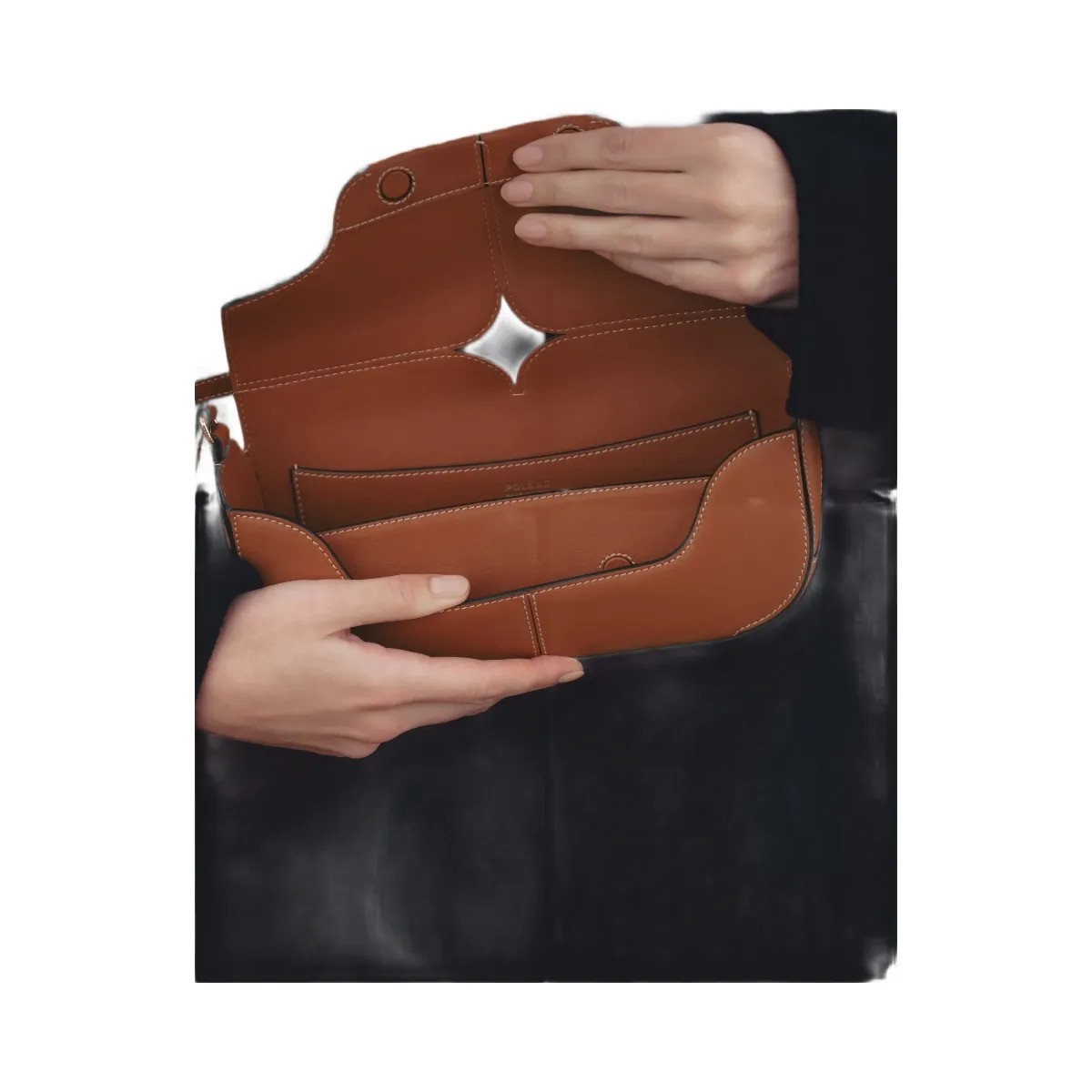 Polene Osmo Smooth Cognac - HypeFly India View 4