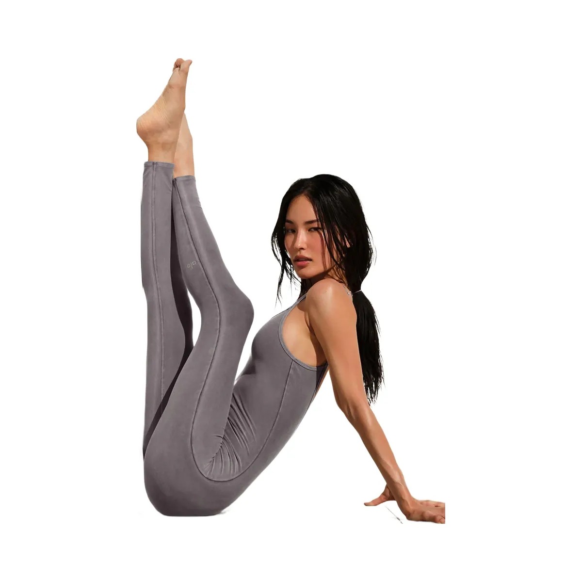 Alo Women's Washed Alosoft One And Done Onesie - Cool Grey Wash - HypeFly India View 6