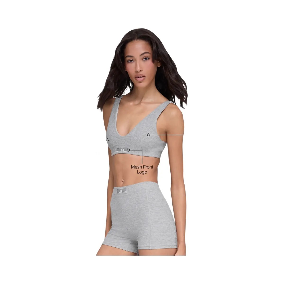Alo Women's soft Sincere Bra - Athletic Heather Grey - HypeFly India View 1