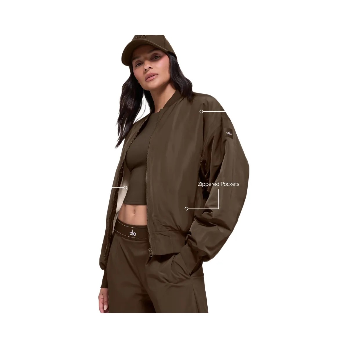 Alo Women's Faux Fur Urbanite Bomber - Espresso - HypeFly India View 2
