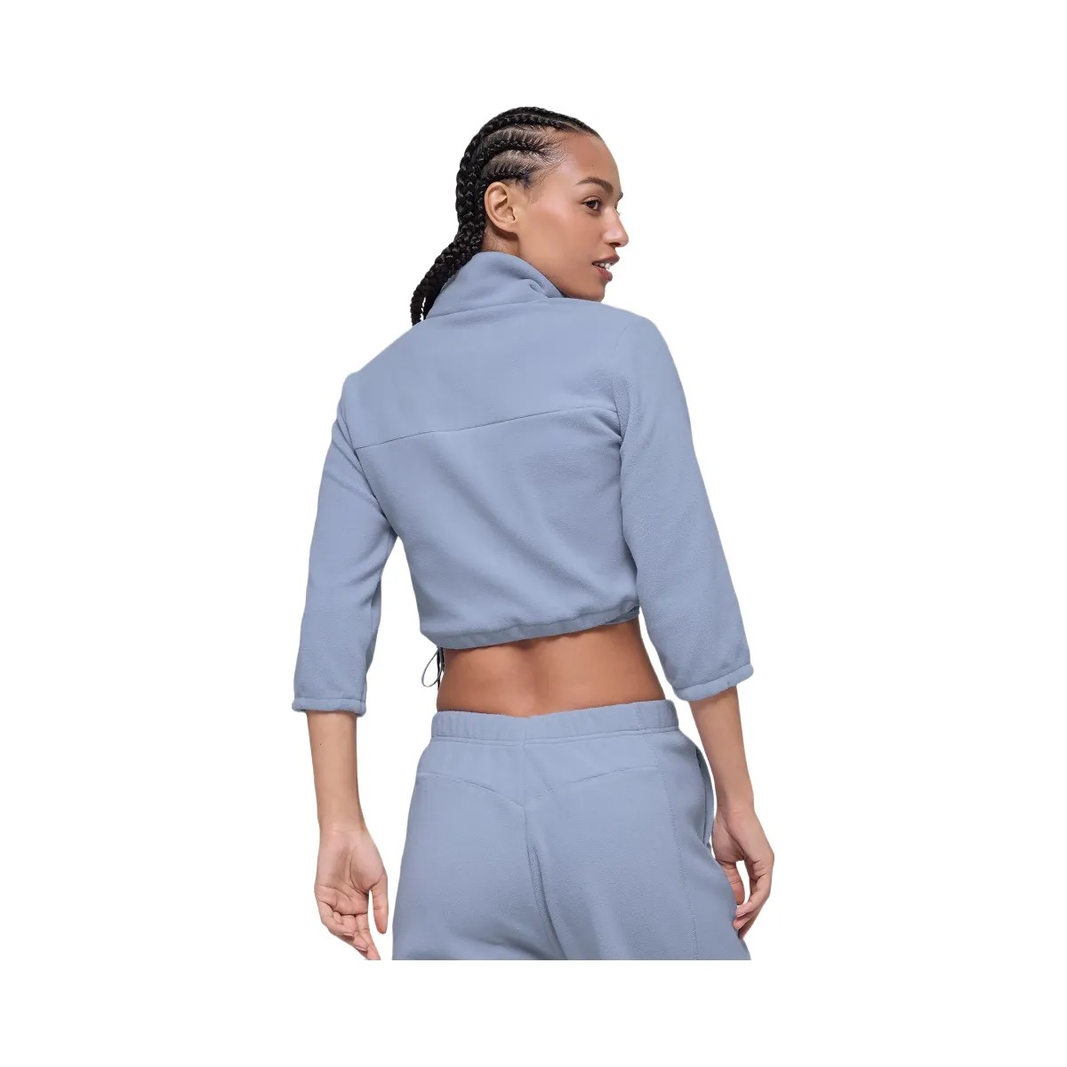 Alo Women's Polar Fleece Retreat Cropped Jacket - Winter Frost - HypeFly India View 3