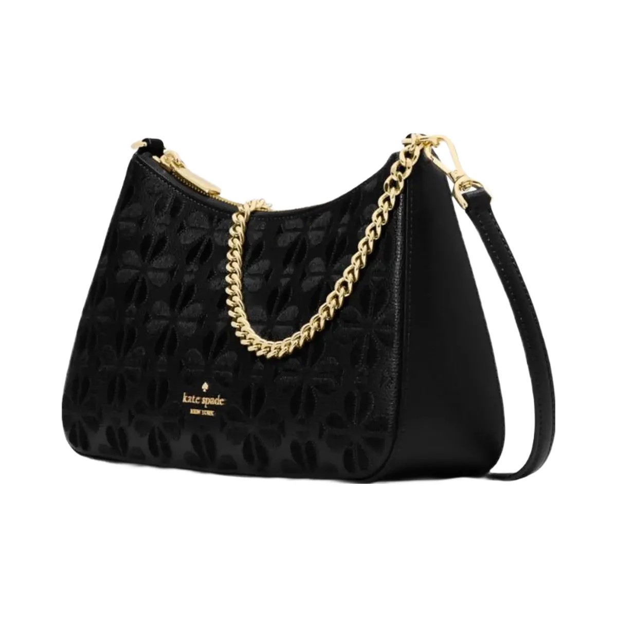 Kate Spade Flower Embroidered Medium Convertible Crossbody Black - HypeFly India View 3