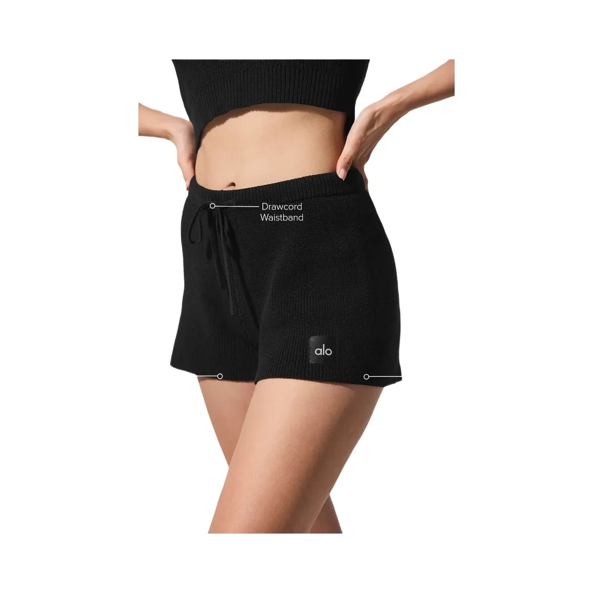 Alo Women's Supernatural Sweater Short - Black - HypeFly India View 2
